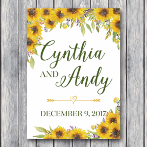 Summer-Sunflower-Personalized-Welcome-Wedding-Sign