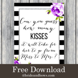 FREE Purple Floral How Many Kisses