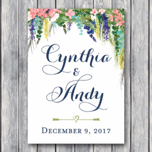 Garden-Wedding-Engagement-Bridal-Welcome-Sign