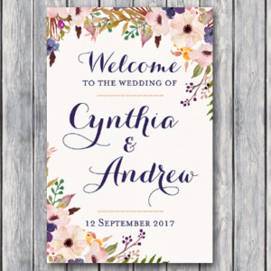 Pink-Buttercup-Wedding-Welcome-sign-Personalized-Wedding-Welcome-Sign
