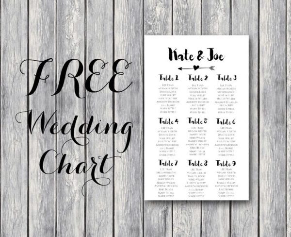 Wedding Seating Chart Template Printable