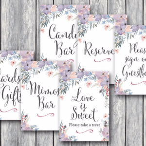 Watercolor-Light-Purple-Floral-Bridal-Shower-Table-Signs-Package-1