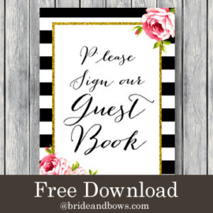 FREE Black Stripes Guestbook Sign