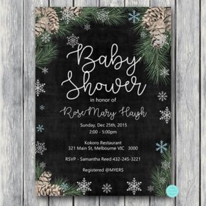 WS73 - Invitation CHALKBOARD winter baby shower invitation 550