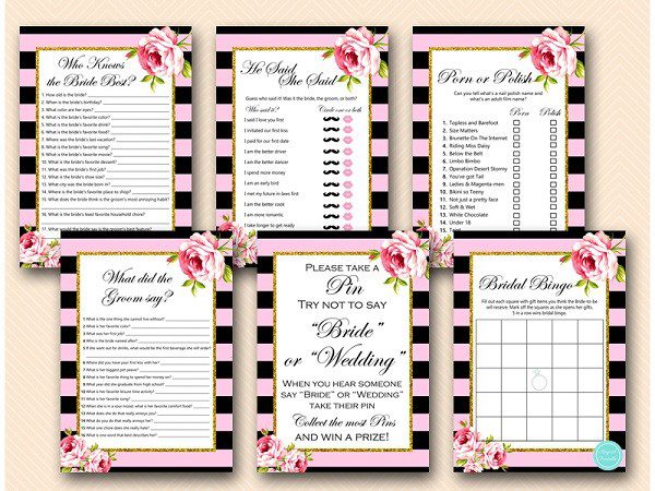 Pink and Gold Victoria Secret - Kate Spade Themed Games - Bride + Bows