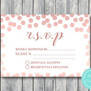 Rose Gold Confetti Wedding RSVP Cards
