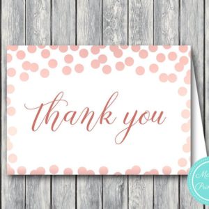 Rose Gold Confetti Wedding Thank you cards