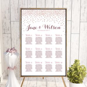 Rose Gold Find your Seat Chart Printable