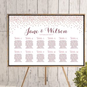 Rose Gold Find your Seat Chart Printable