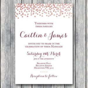 Rose Gold Personalized Elegant Wedding Invitation