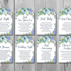 Blue Hydrangea Milestone Wedding Tags download