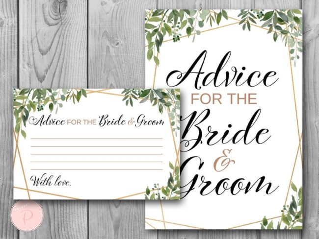 Greenery Advice for the Bride and Groom Card