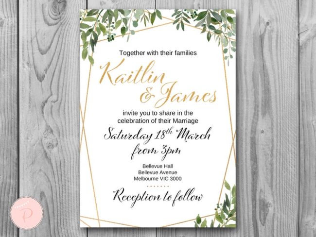 Greenery Personalized Elegant Wedding Invitations 2
