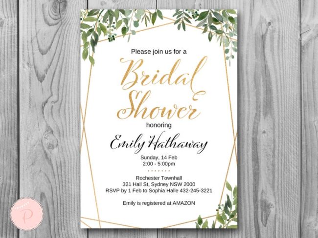 Greenery Personalized Elegant Wedding Invitations