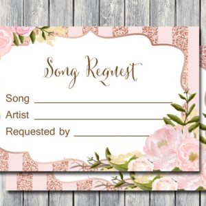 rose gold song request cards