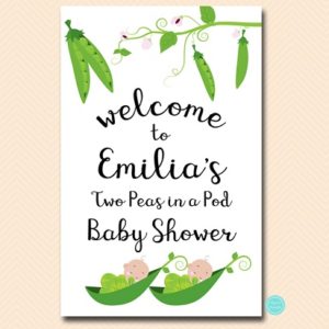 peas in a pod baby shower welcome sign
