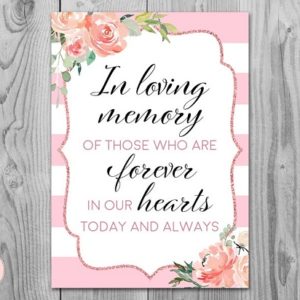 DOWNLOAD Pink In Loving Memory Wedding Sign