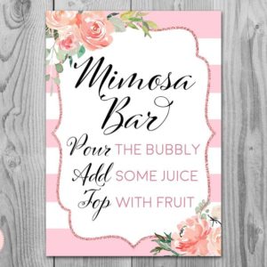 Mimosa Bar Sign, Bubbly Bar Sign