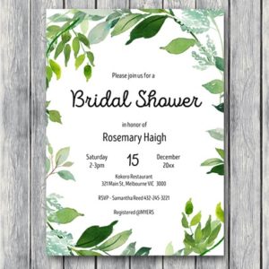 botanical bridal shower wedding invitation