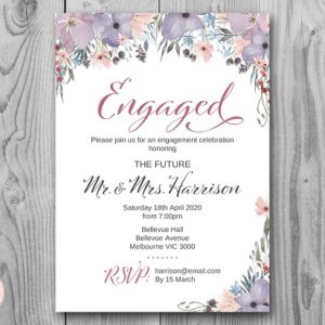Elegant Lavender Engagement Invitation