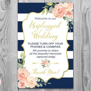 Navy and Gold Unplugged Wedding Sign