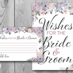 Lavender Floral Wishes for Bride and Groom