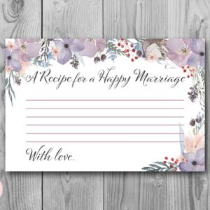Soft Purple Recipe for a Happy Marriage Card