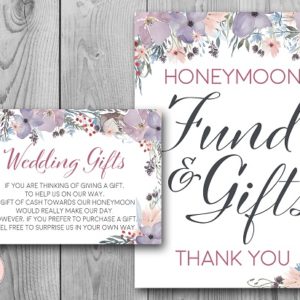 Purple and Lavender Honeymoon Fund and Gifts