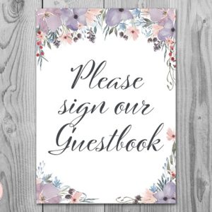 Lavender Please Sign Our Guestbook Wedding