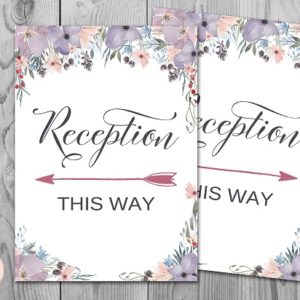Lavender Wedding Reception Direction Sign
