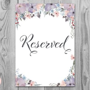 Purple and Lavender Wedding Reserved Sign