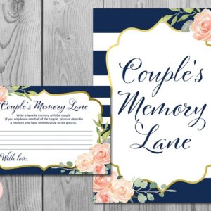 Gold and Navy Couples Memory Lane Game