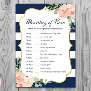 Navy and Gold Floral Meaning of Rose Game