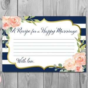 Navy and Gold Receipt for a Happy Marriage
