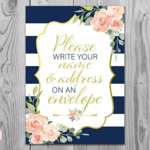Navy and Blue Write your Address on Envelope Sign