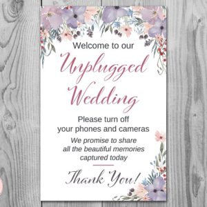 lavender wedding unplugged wedding sign