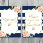 Navy and gold guestbook
