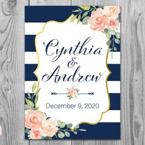 Navy and Gold Foil Custom Welcome Sign