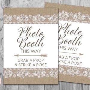 Burlap Rustic Photo Booth Printable Sign