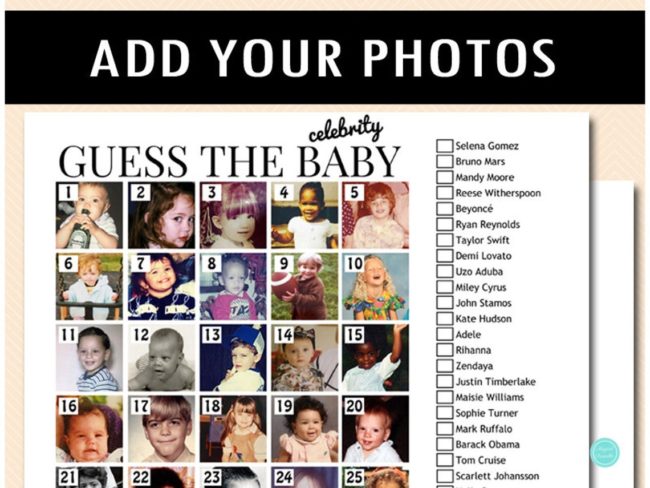 Custom Guess the celebrity baby photos
