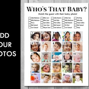 custom who is the baby guess baby photo game