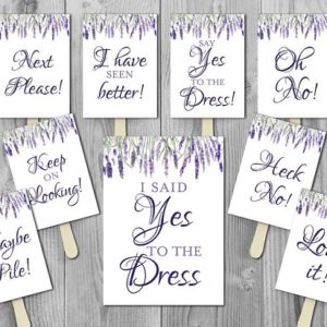 Lavender I Said YES To The Dress wedding dress Paddle signs 5