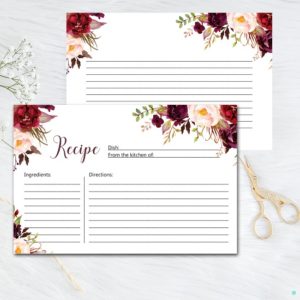 marsala recipe cards and sign