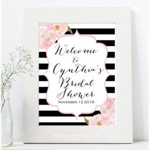 peonies welcome sign