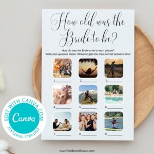 DOWNLOAD Editable Minimalist How old was the Bride?