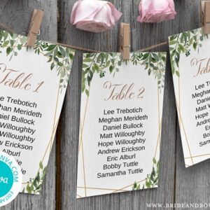 Editable Wedding Seating Cards