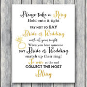 Don't Say Bride or Wedding Game Bridal shower game, Bridal shower activity, Printable Game TH14