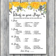 TH18-5x7-whats-in-your-purse-yellow-dandelion-wedding-bridal-shower-game
