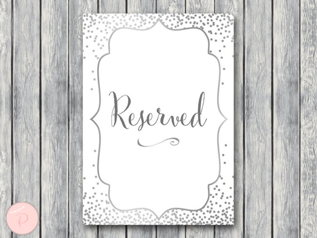 Silver Wedding Table Sign Printables