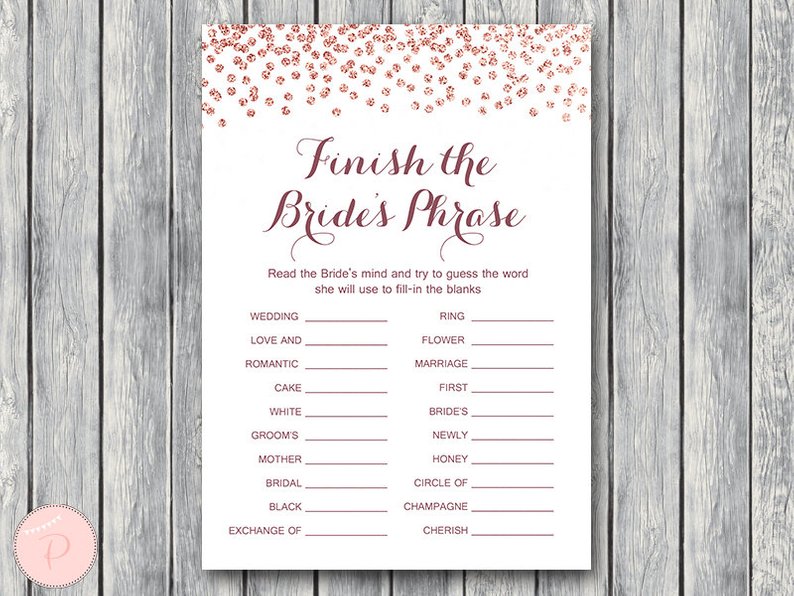 Rose Gold Finish the Bride's phrase - Bride + Bows